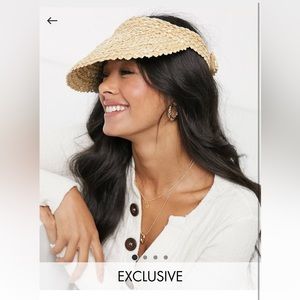 ASOS South Beach Exclusive straw visor in natural